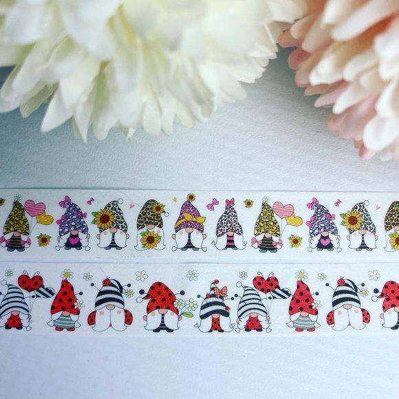 Leopard Print Hats and Ladybug Gnomes, Washi Tape, Set Of 2 Rolls - Picture 3 of 8
